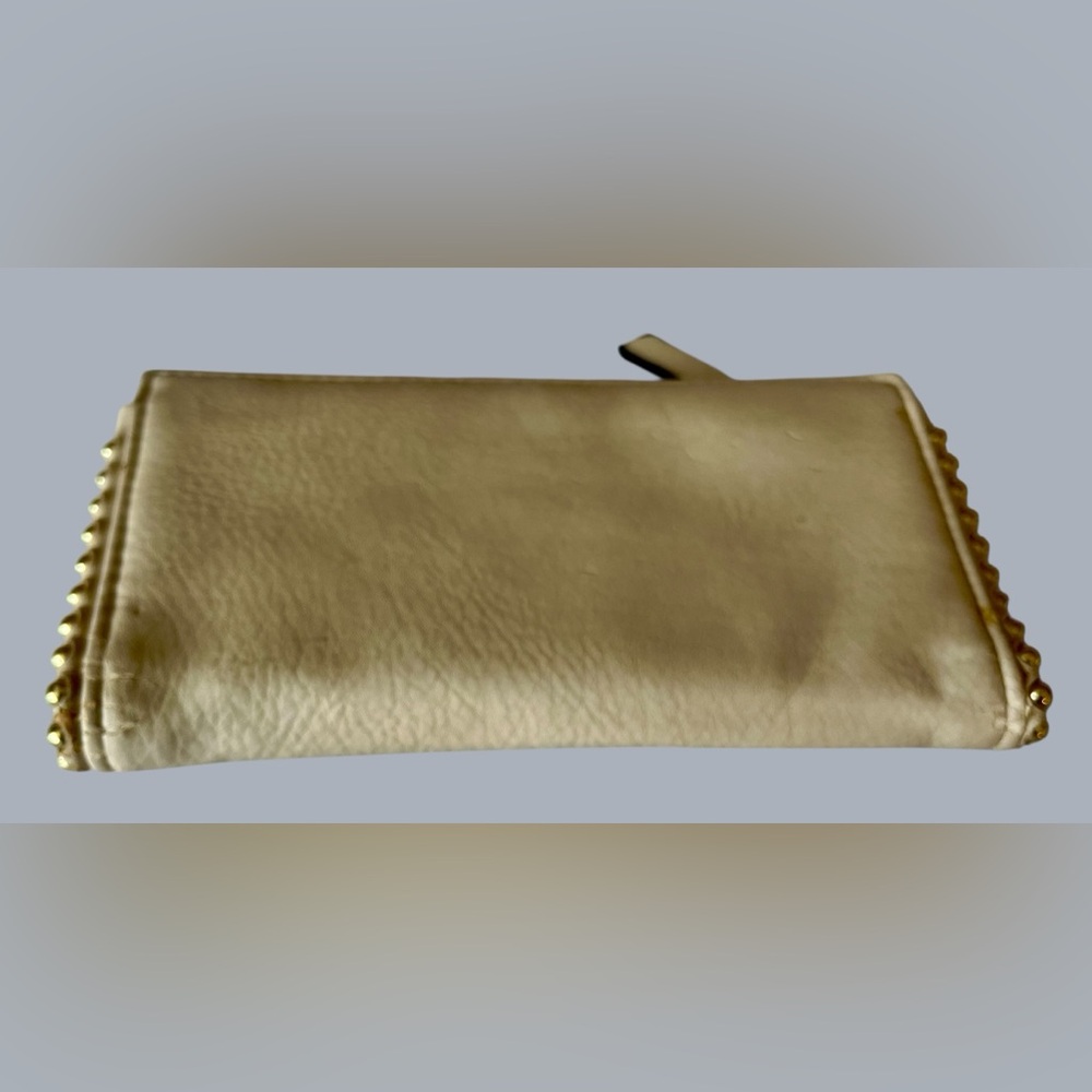 Max Studio Cream/Beige Bifold with Gold Stud Accents - Picture 9 of 9